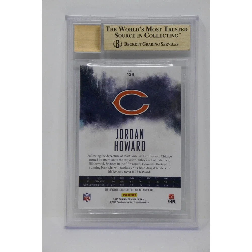 2016 Panini Origins #136 Jordan Howard AU Rookie Bears Beckett 9.5 GEM MINT